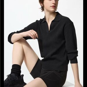 Uniqlo Ribbed Knit Polo Sweater